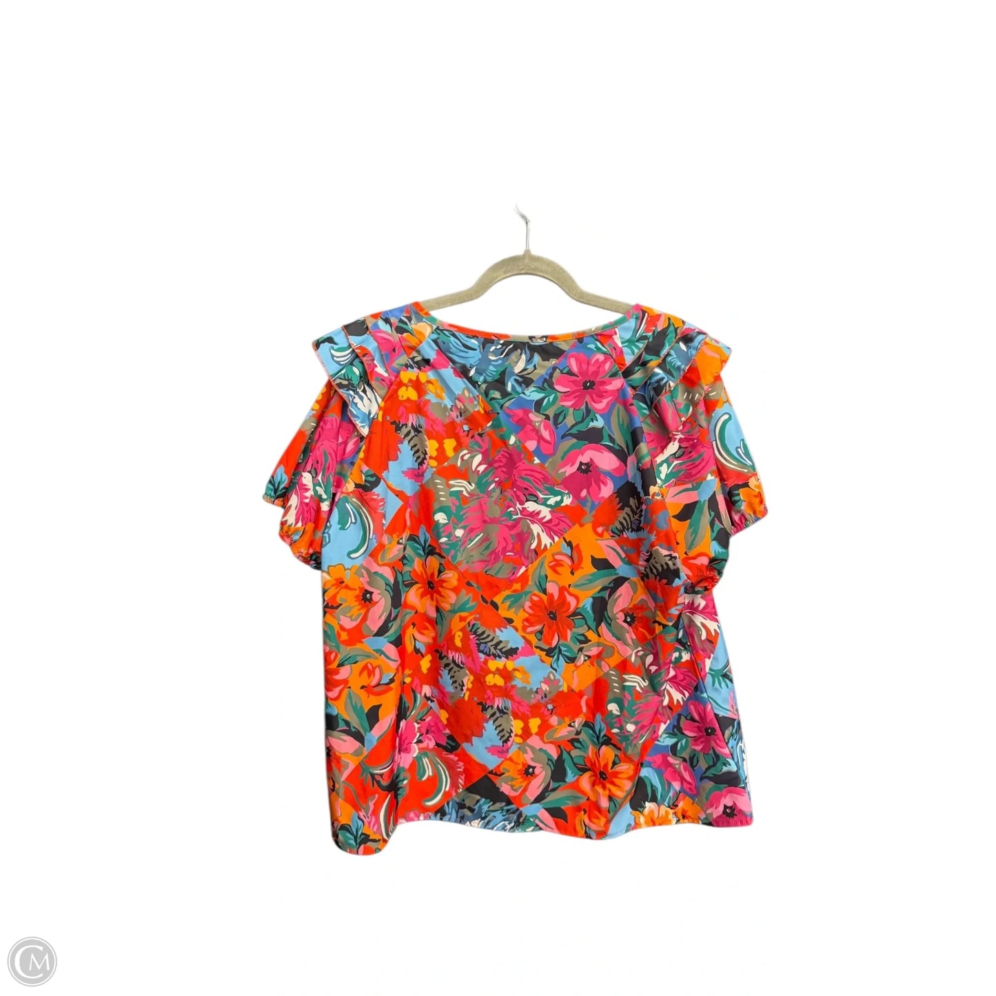 Top Short Sleeve By Clothes Mentor In Floral Print, Size: Xl