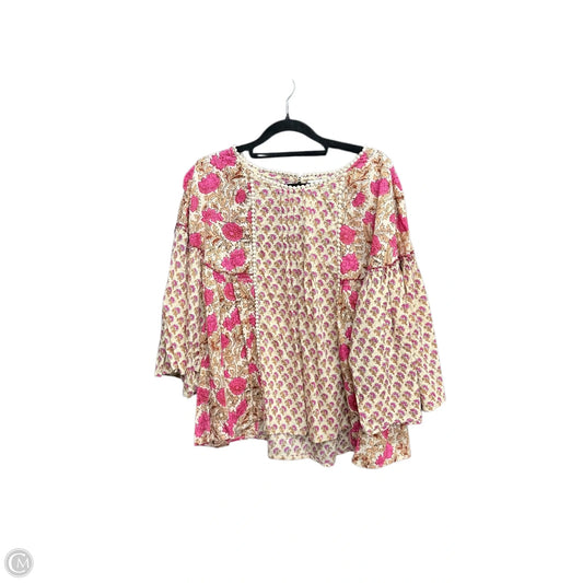 Top 3/4 Sleeve By Rachel Zoe In Floral Print, Size: L