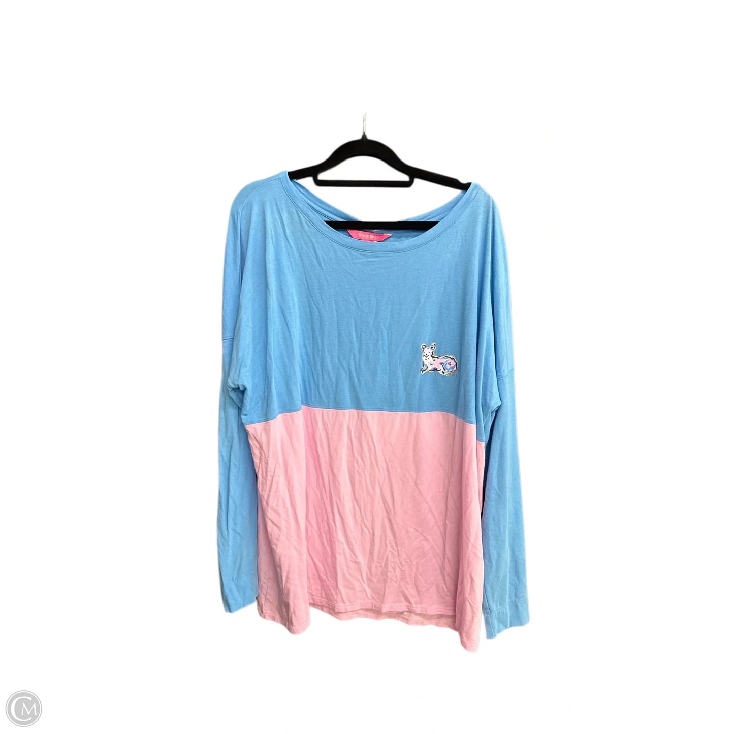 Top Long Sleeve Designer By Lilly Pulitzer In Blue & Pink, Size: Xl