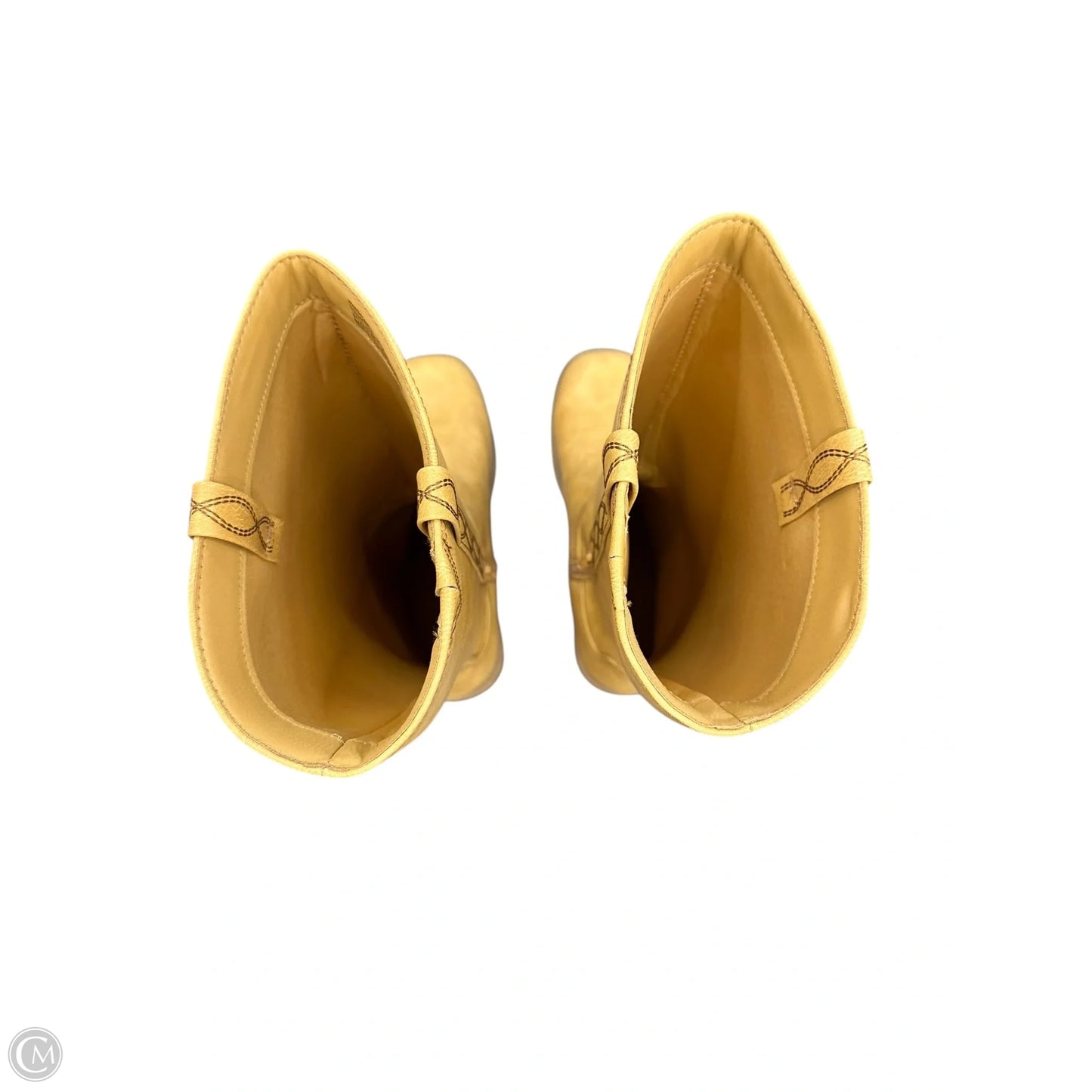 Boots Mid-calf Flats By Clothes Mentor In Yellow, Size: 12