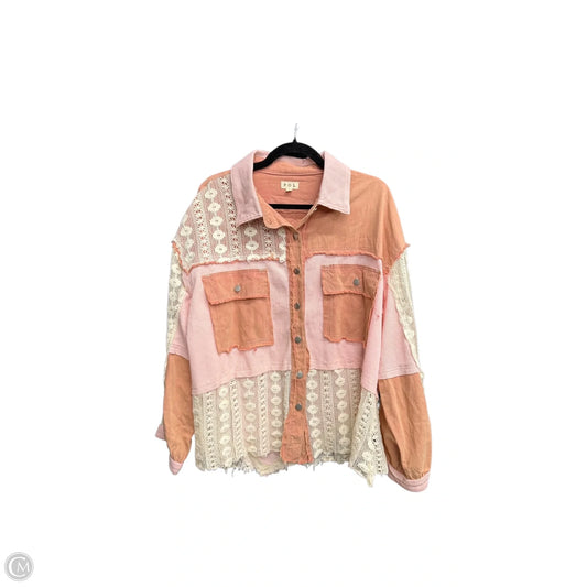Top Long Sleeve By Pol In Pink, Size: L