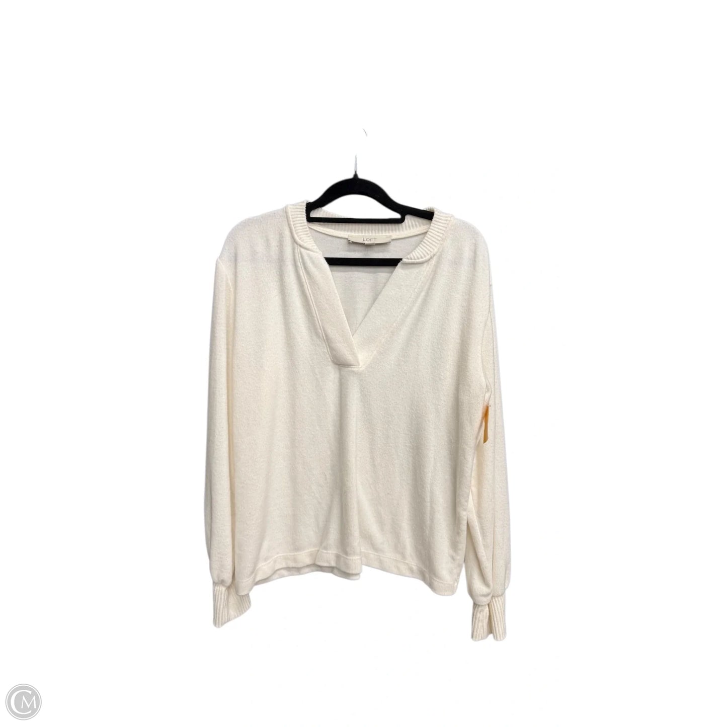 Top Long Sleeve By Loft In White, Size: S