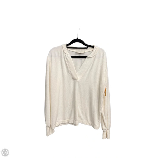 Top Long Sleeve By Loft In White, Size: S