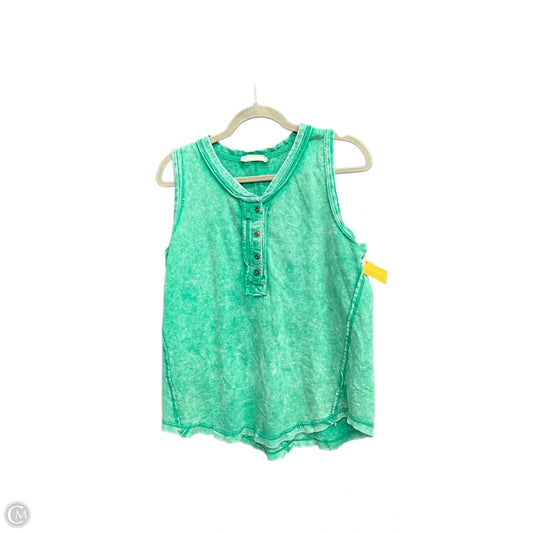 Top Sleeveless By Zenana In Green, Size: M