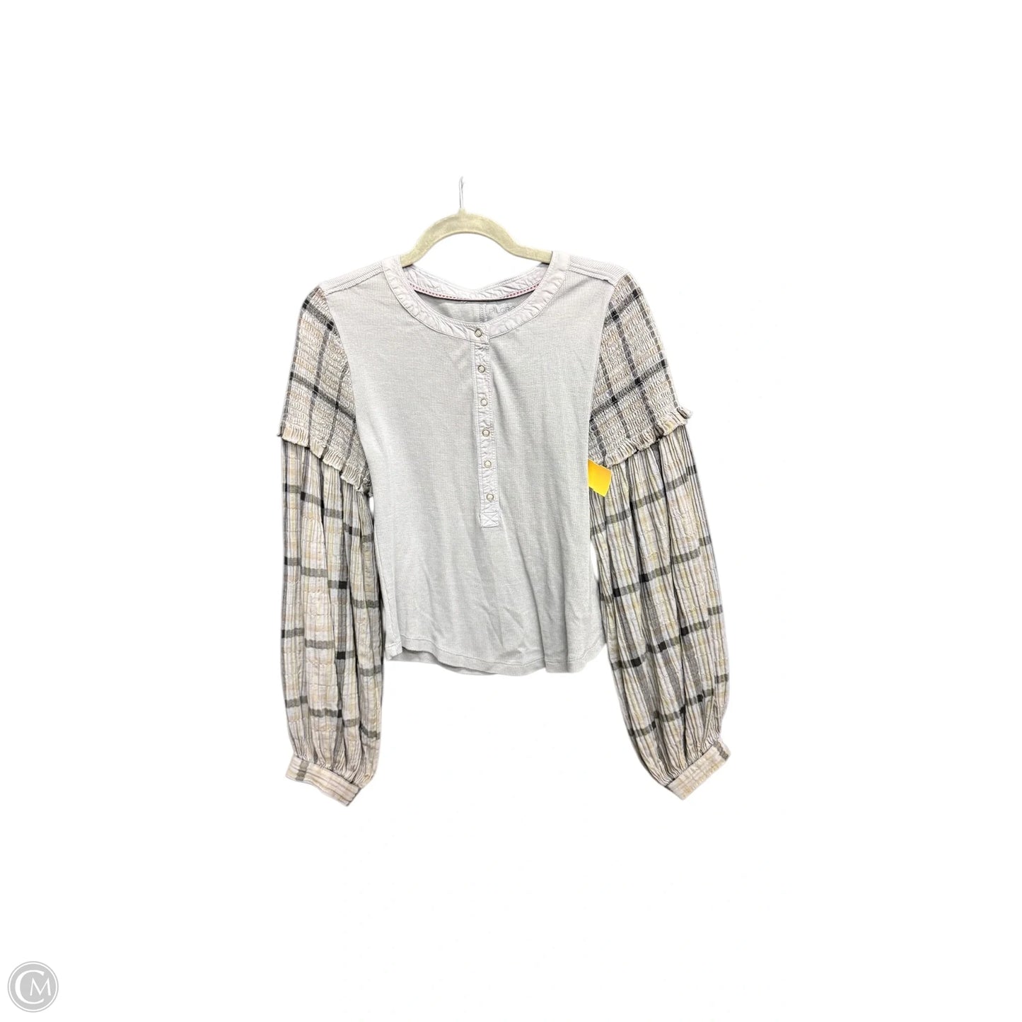 Top Long Sleeve By Pilcro In Grey, Size: M
