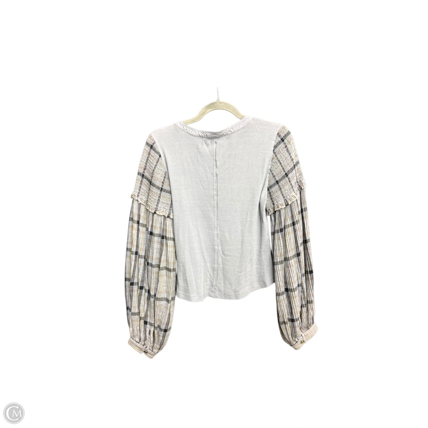 Top Long Sleeve By Pilcro In Grey, Size: M