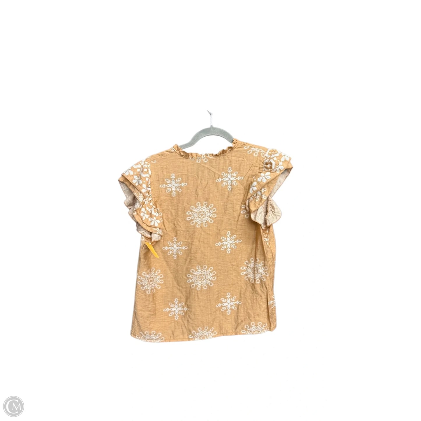 Top Short Sleeve By Clothes Mentor In Tan, Size: S