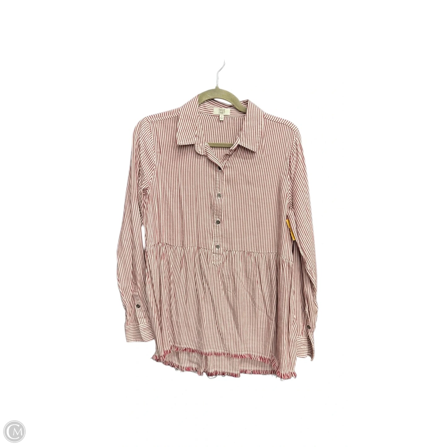 Top Long Sleeve By True Craft In Striped Pattern, Size: M