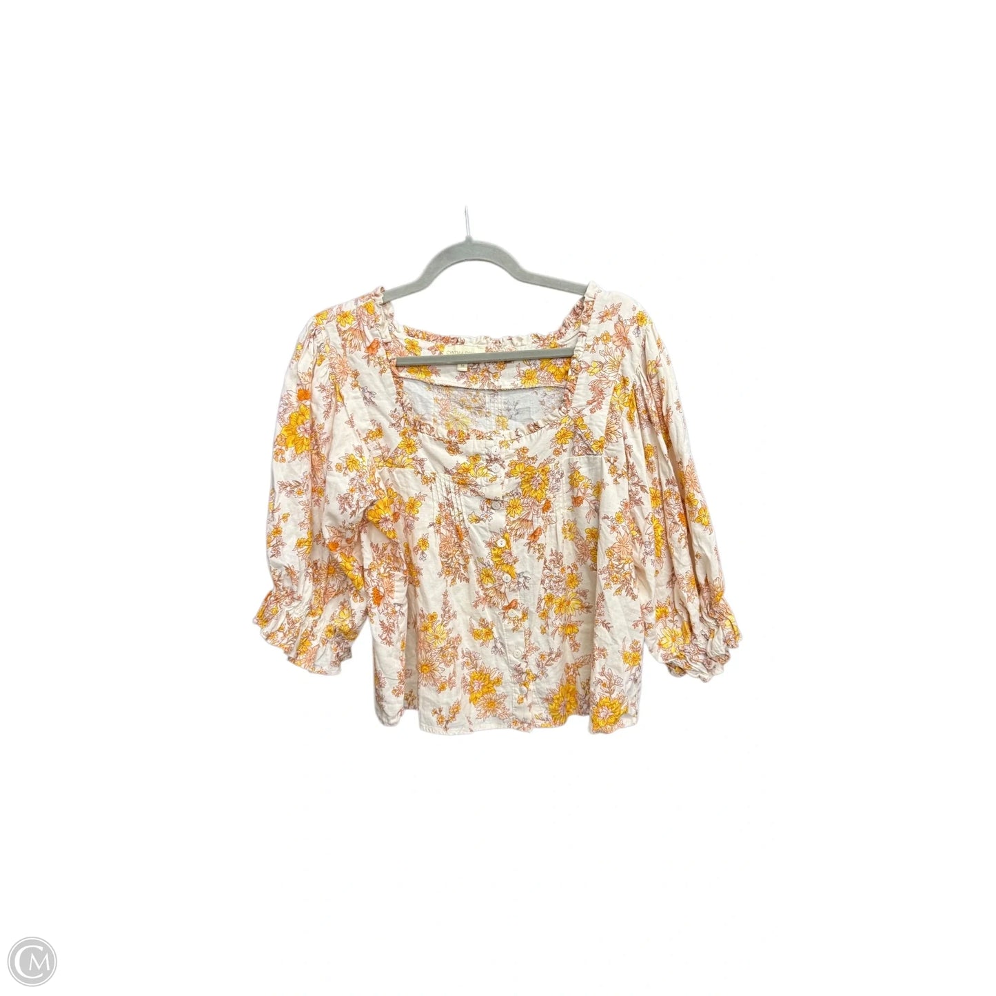 Top 3/4 Sleeve By Cynthia Rowley In Floral Print, Size: M