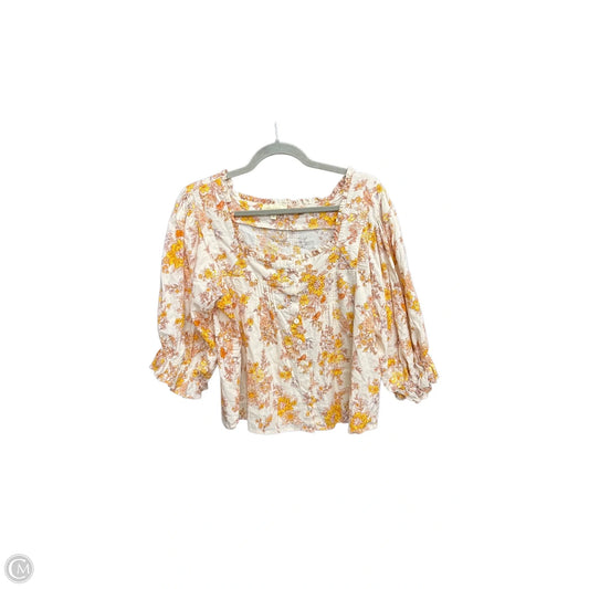 Top 3/4 Sleeve By Cynthia Rowley In Floral Print, Size: M