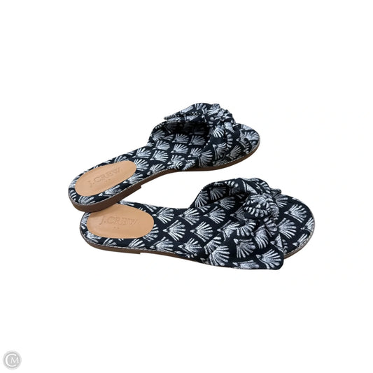 Sandals Flats By J. Crew In Black & White, Size: 8