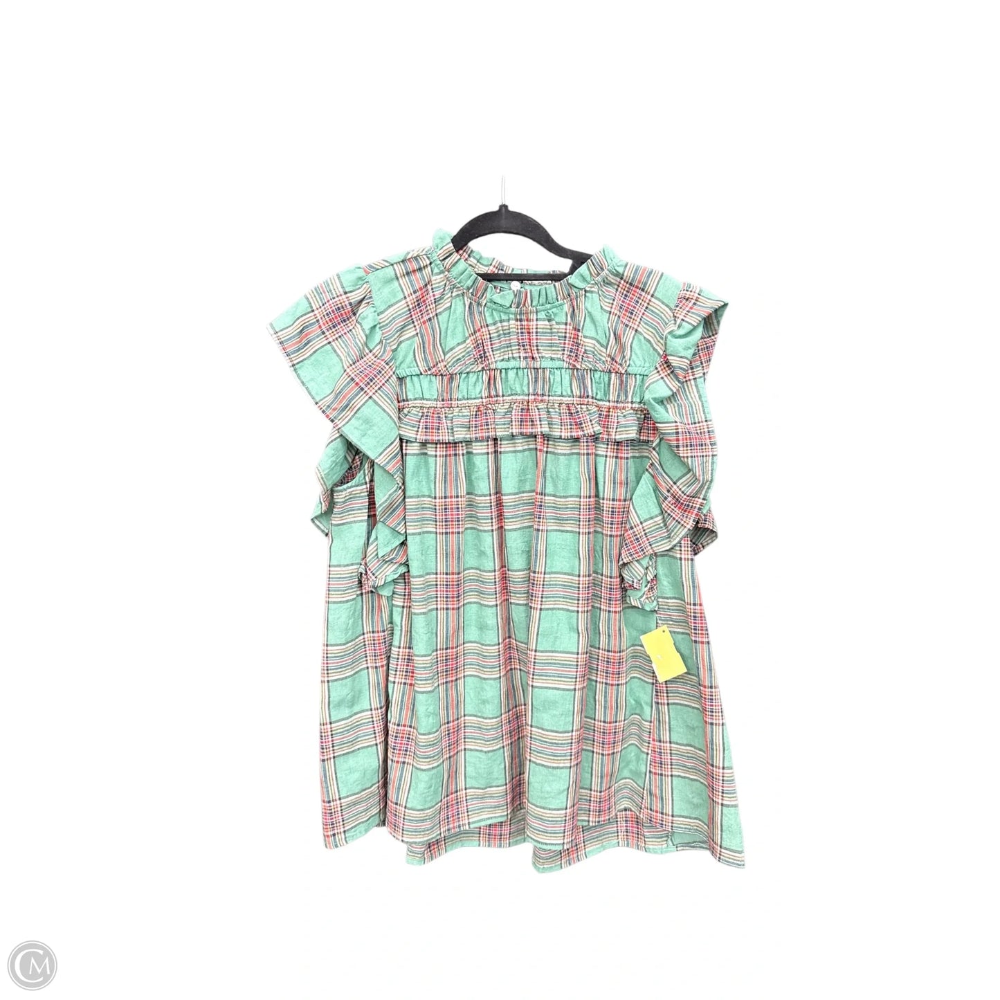Top Sleeveless By Haptics In Plaid Pattern, Size: S