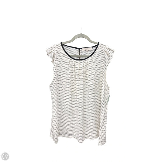 Top Short Sleeve By Loft In Polkadot Pattern, Size: Xl