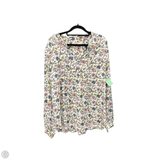 Top Long Sleeve By Loft In Floral Print, Size: Xl