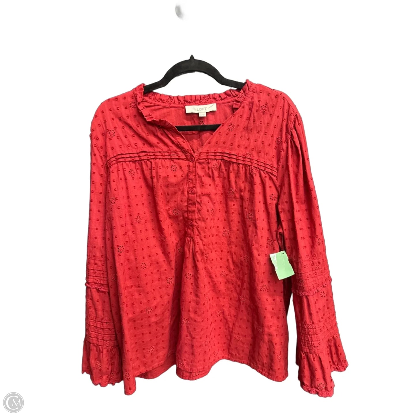 Top Long Sleeve By Loft In Red, Size: Xl