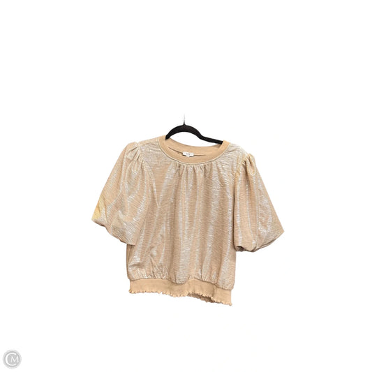 Top Short Sleeve By Voy In Tan, Size: L