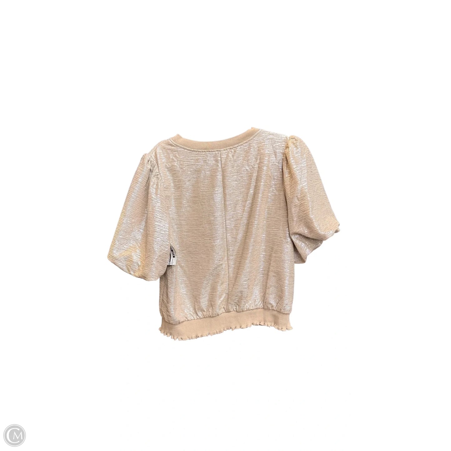 Top Short Sleeve By Voy In Tan, Size: L