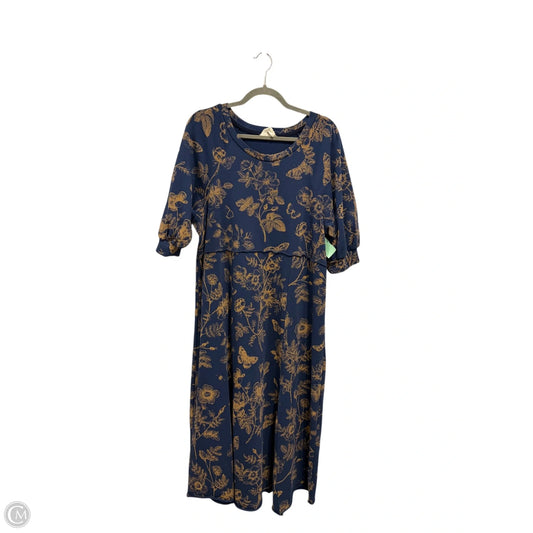 Dress Casual Maxi By Umgee In Blue & Brown, Size: L