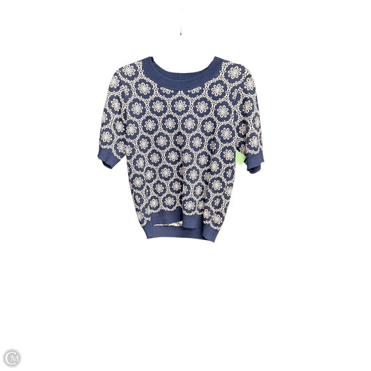 Top Short Sleeve By Loft In Blue & White, Size: S