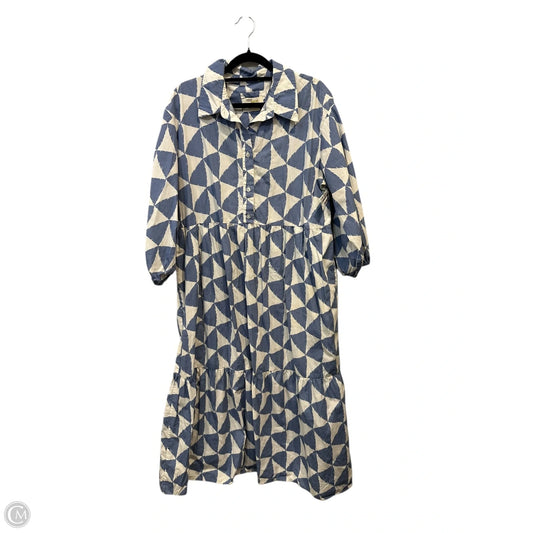 Dress Casual Maxi By Maeve In Blue & White, Size: L