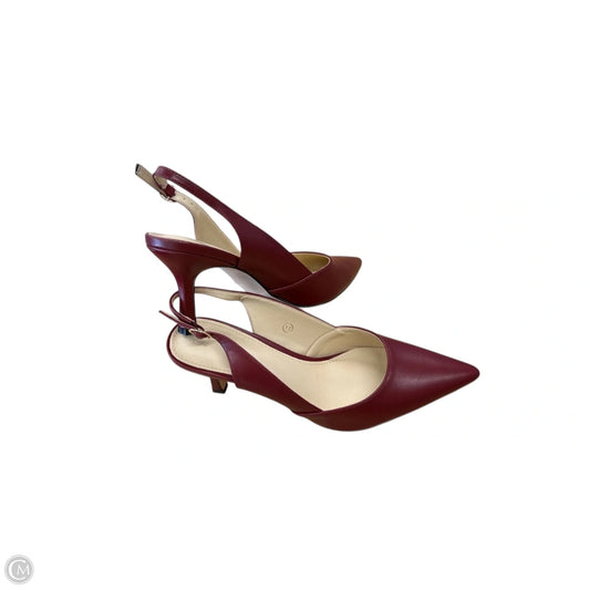 Shoes Heels Kitten By Clothes Mentor In Maroon, Size: 11