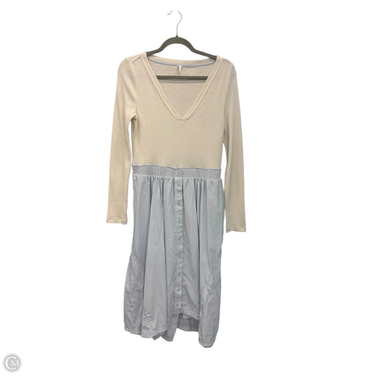 Dress Casual Midi By Daily Practice By Anthropologie In Blue & Cream, Size: M
