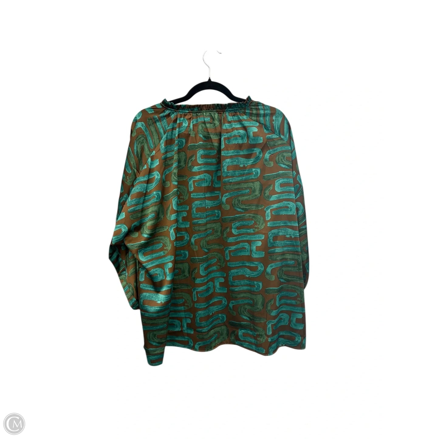 Top 3/4 Sleeve By Entro In Brown & Green, Size: M