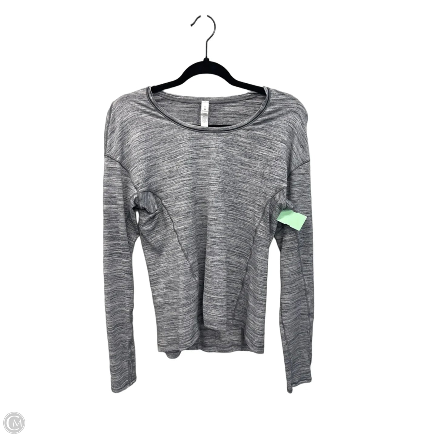 Athletic Top Long Sleeve Collar By Lululemon In Grey, Size: S