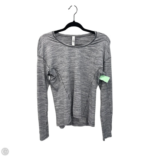 Athletic Top Long Sleeve Collar By Lululemon In Grey, Size: S