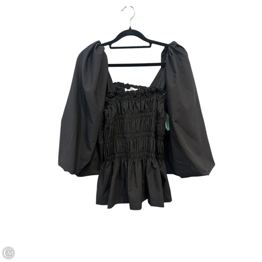 Blouse Short Sleeve By Pomander Place In Black, Size: S