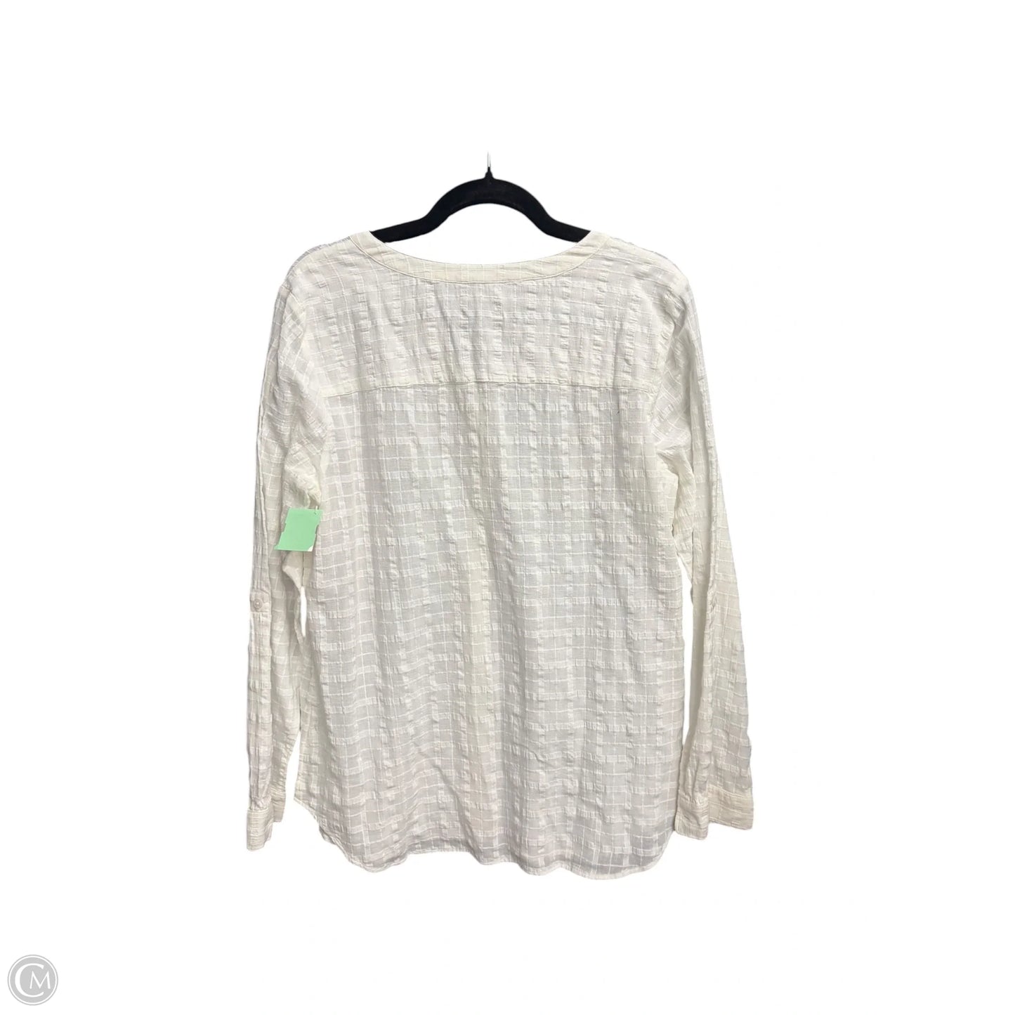 Top Long Sleeve By Talbots In White, Size: M