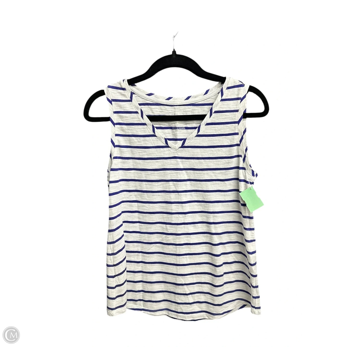Top Sleeveless By Chicos In Blue & White, Size: S