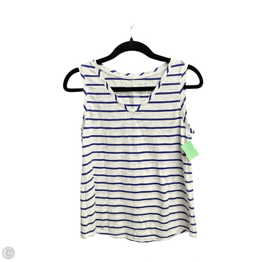 Top Sleeveless By Chicos In Blue & White, Size: S