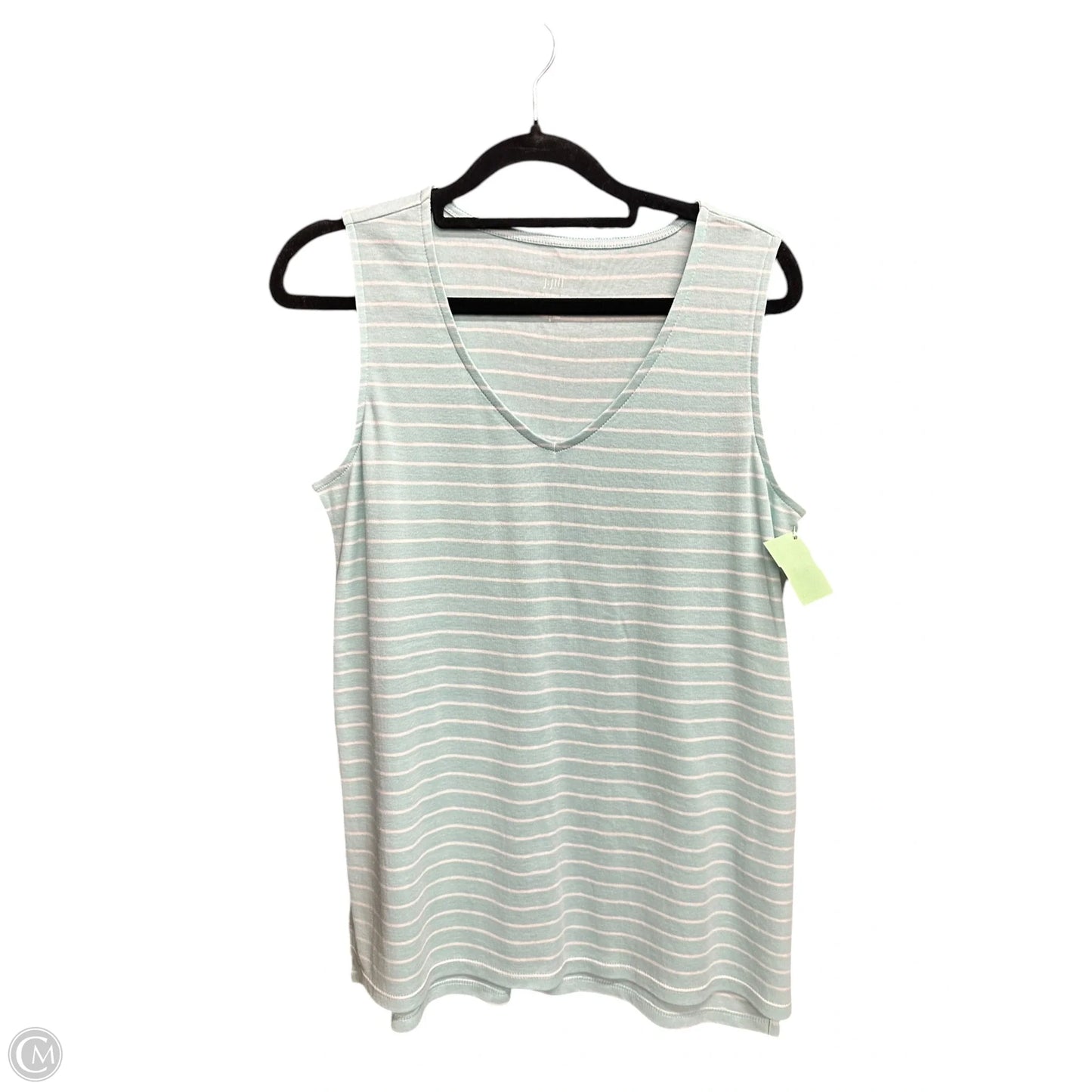 Top Sleeveless By J. Jill In Green & White, Size: S