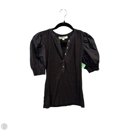 Top Short Sleeve By Loft In Black, Size: Xs