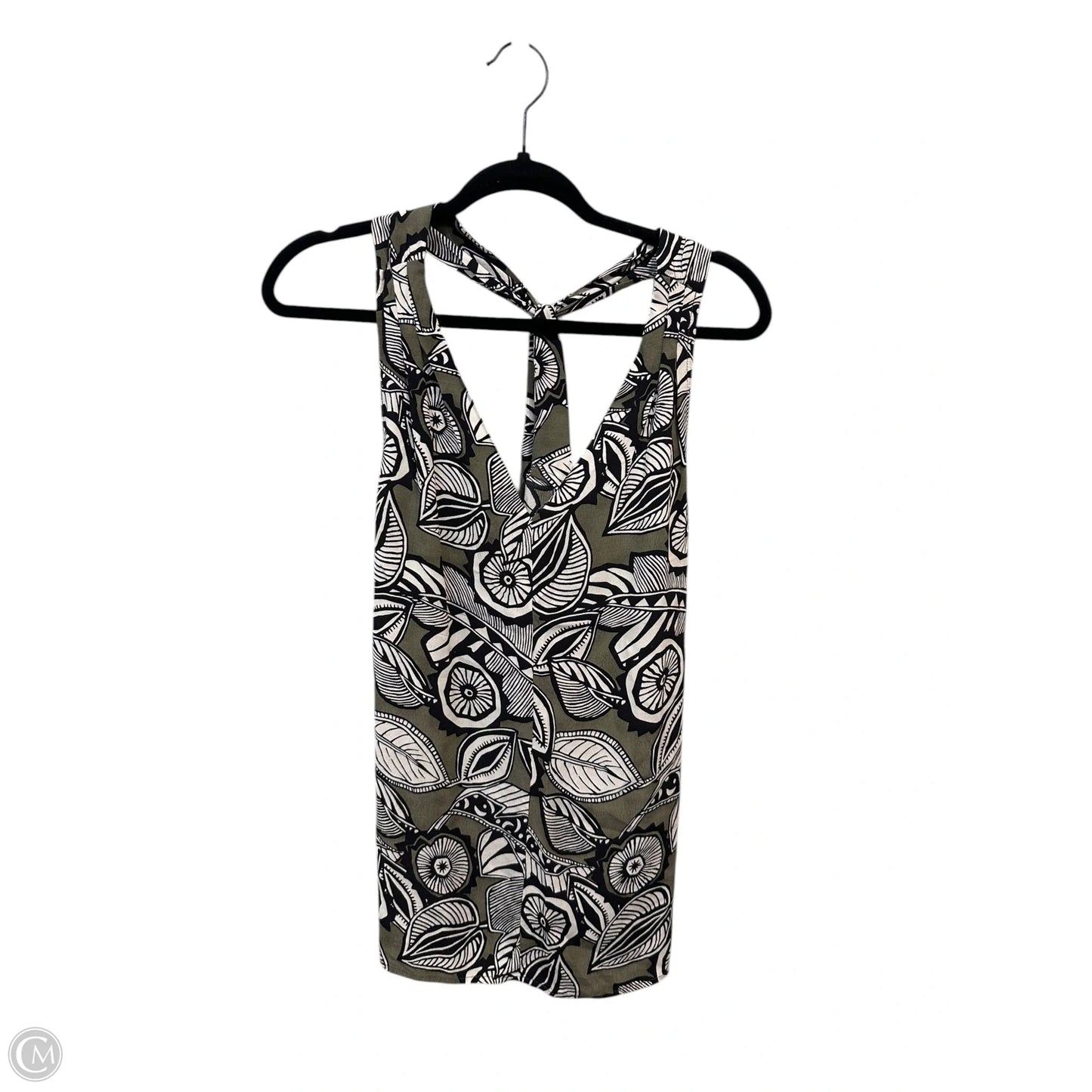Top Sleeveless By Loft In Black & Green, Size: M