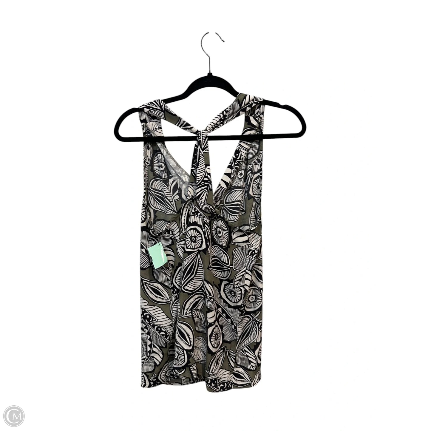 Top Sleeveless By Loft In Black & Green, Size: M