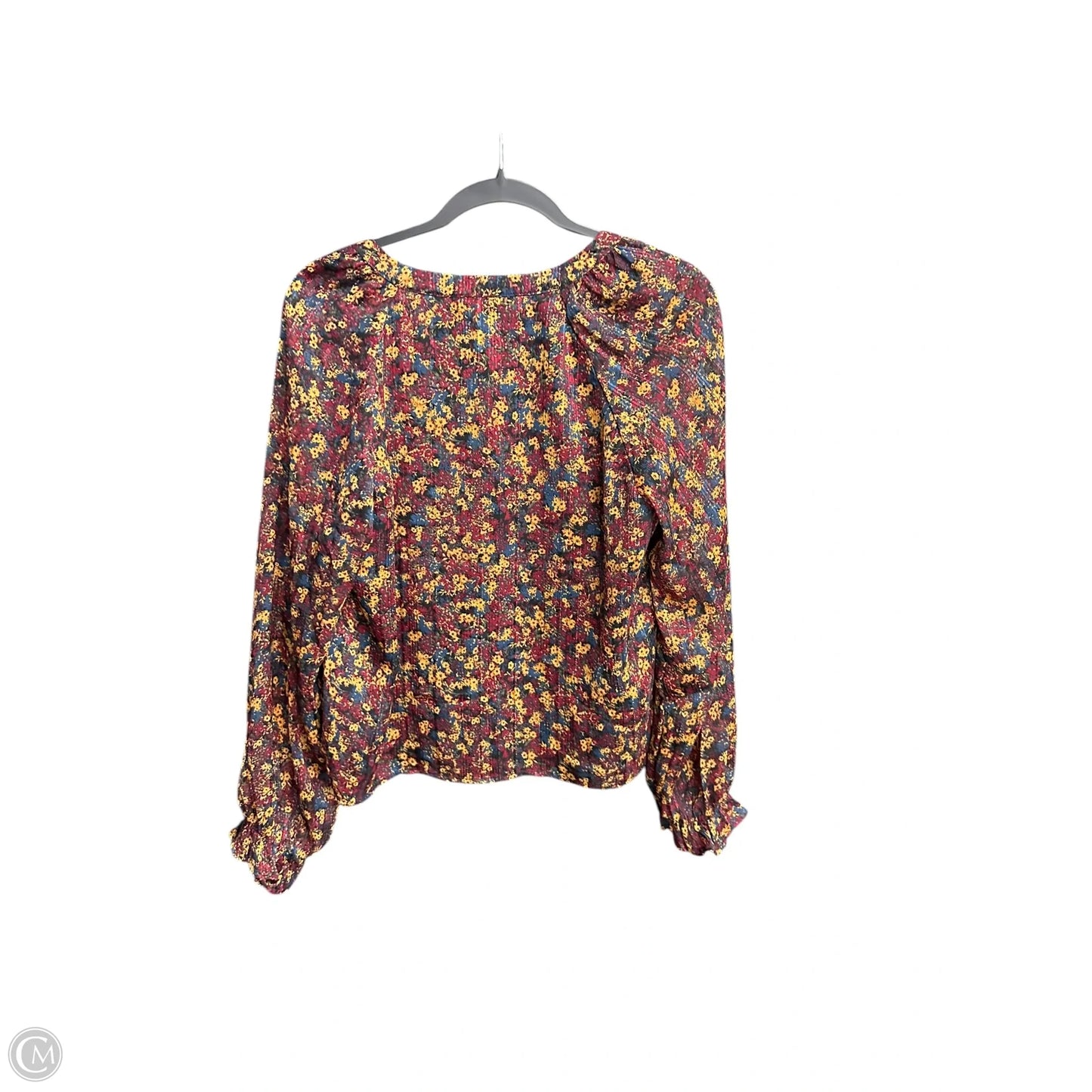 Top Long Sleeve Designer By Frye In Floral Print, Size: L