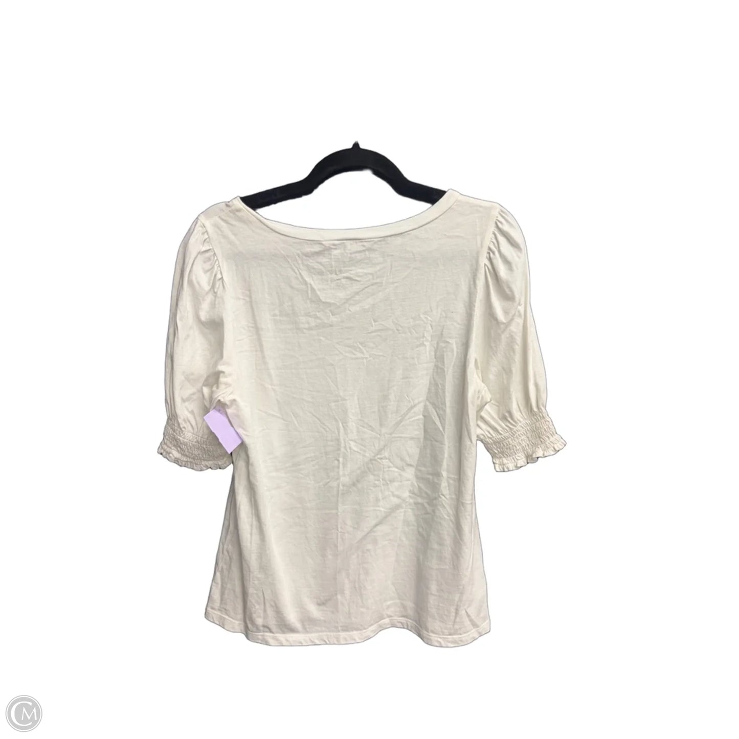 Top Short Sleeve By Ann Taylor In White, Size: M