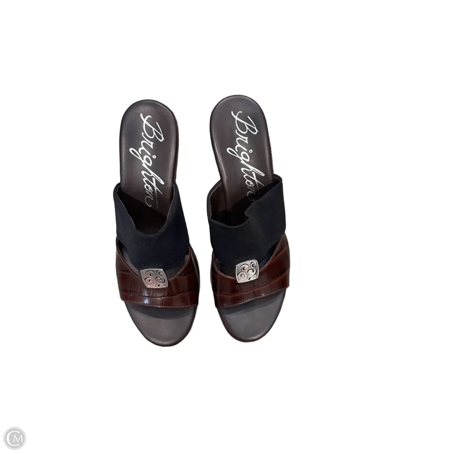Shoes Heels Wedge By Brighton In Black & Brown, Size: 8