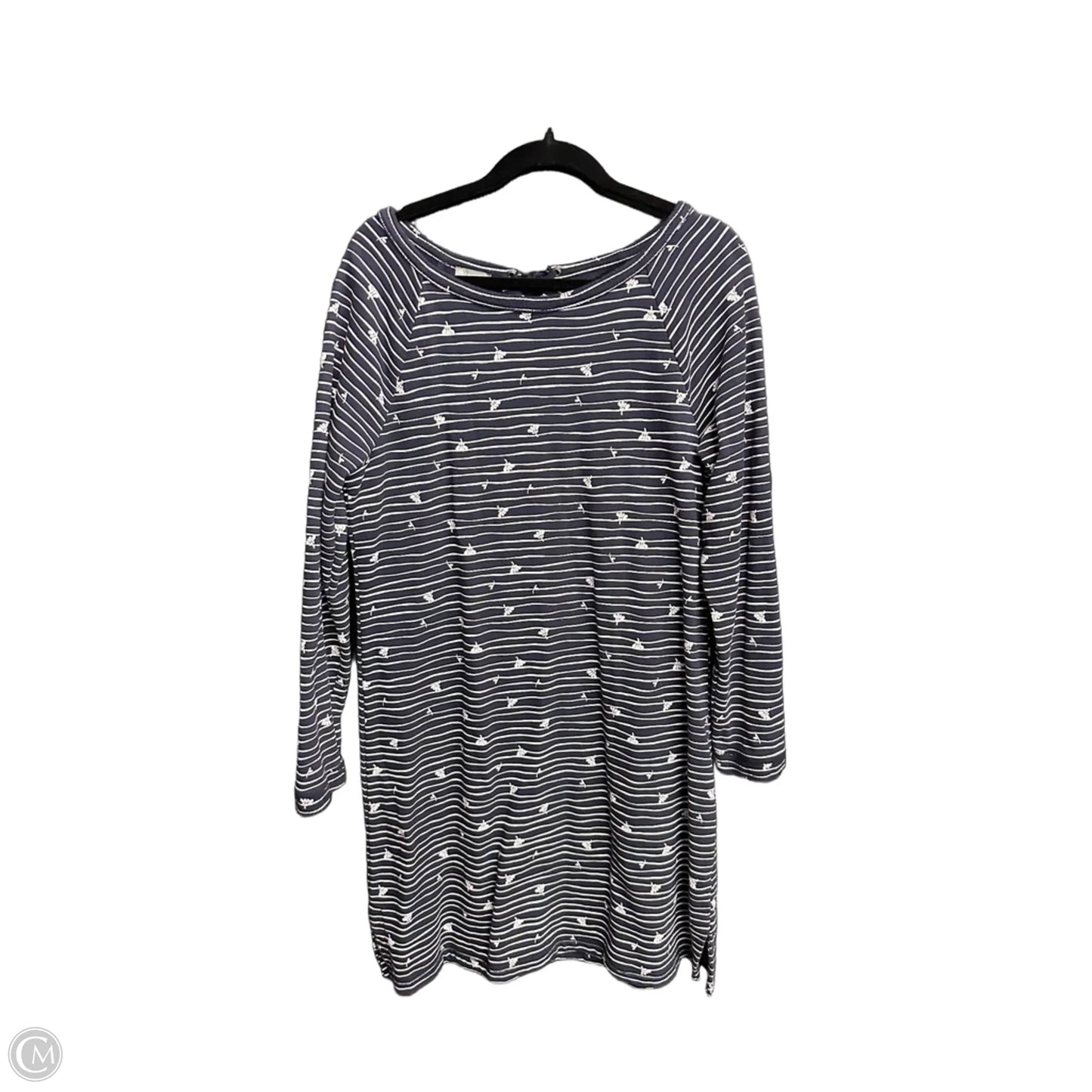 Dress Casual Midi By Talbots In Striped Pattern, Size: L