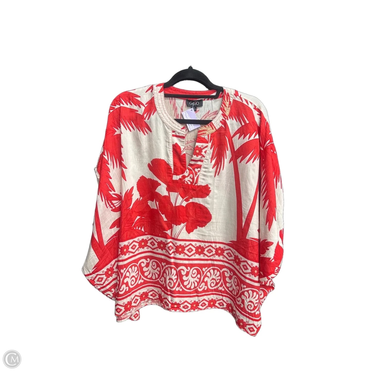 Top Short Sleeve By Gigio In Red & White, Size: M