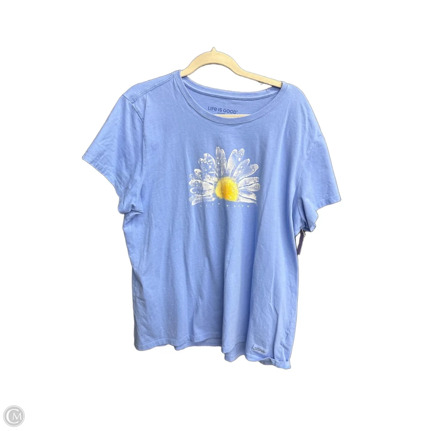 Top Short Sleeve By Life Is Good In Blue, Size: 2x