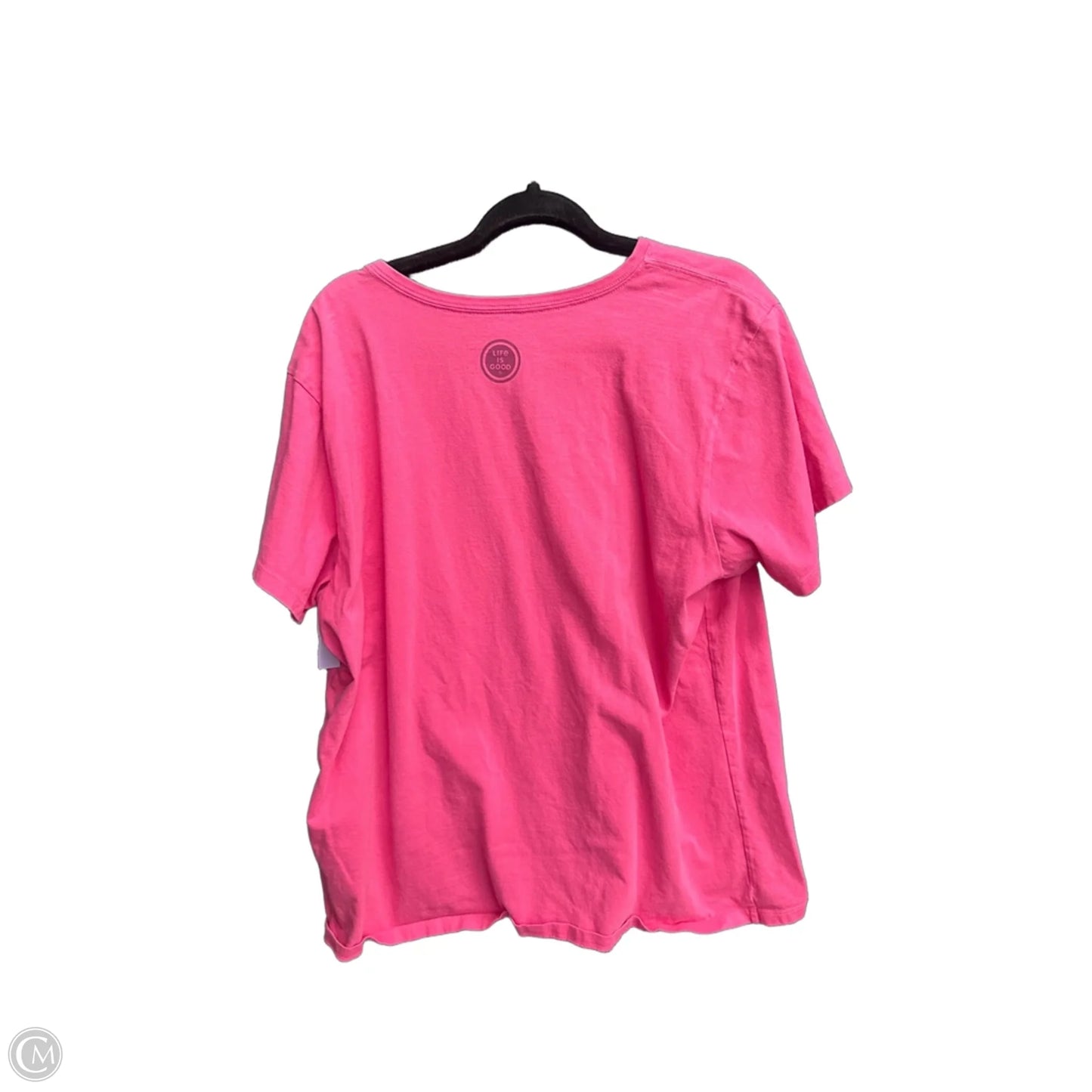 Top Short Sleeve By Life Is Good In Pink, Size: 2x