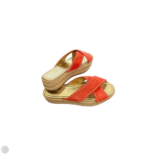 Shoes Luxury Designer By Prada In Red, Size: 9.5