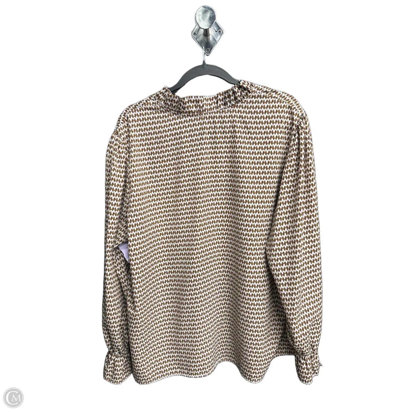 Top Long Sleeve By Clothes Mentor In Brown & White, Size: Xl