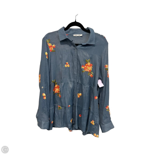 Top Long Sleeve By Figuero & Flower In Floral Print, Size: L