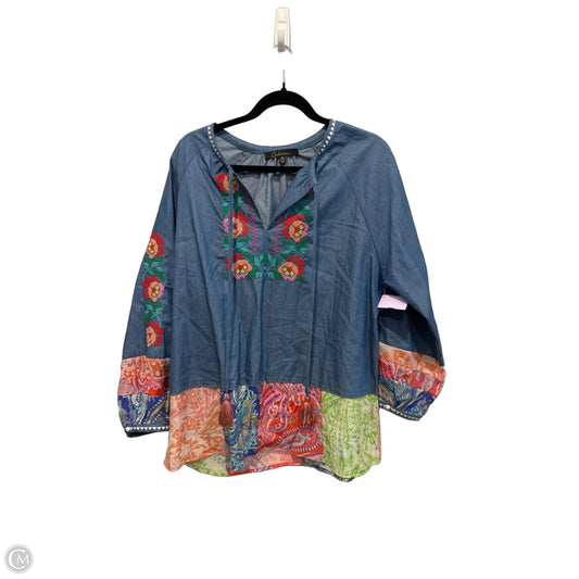 Top Long Sleeve By Calessa In Multi-colored, Size: Xl