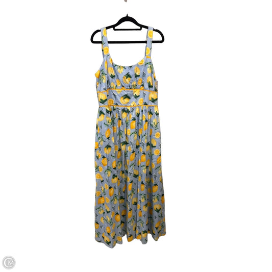 Dress Casual Maxi By Clothes Mentor In Blue & Yellow, Size: Xl