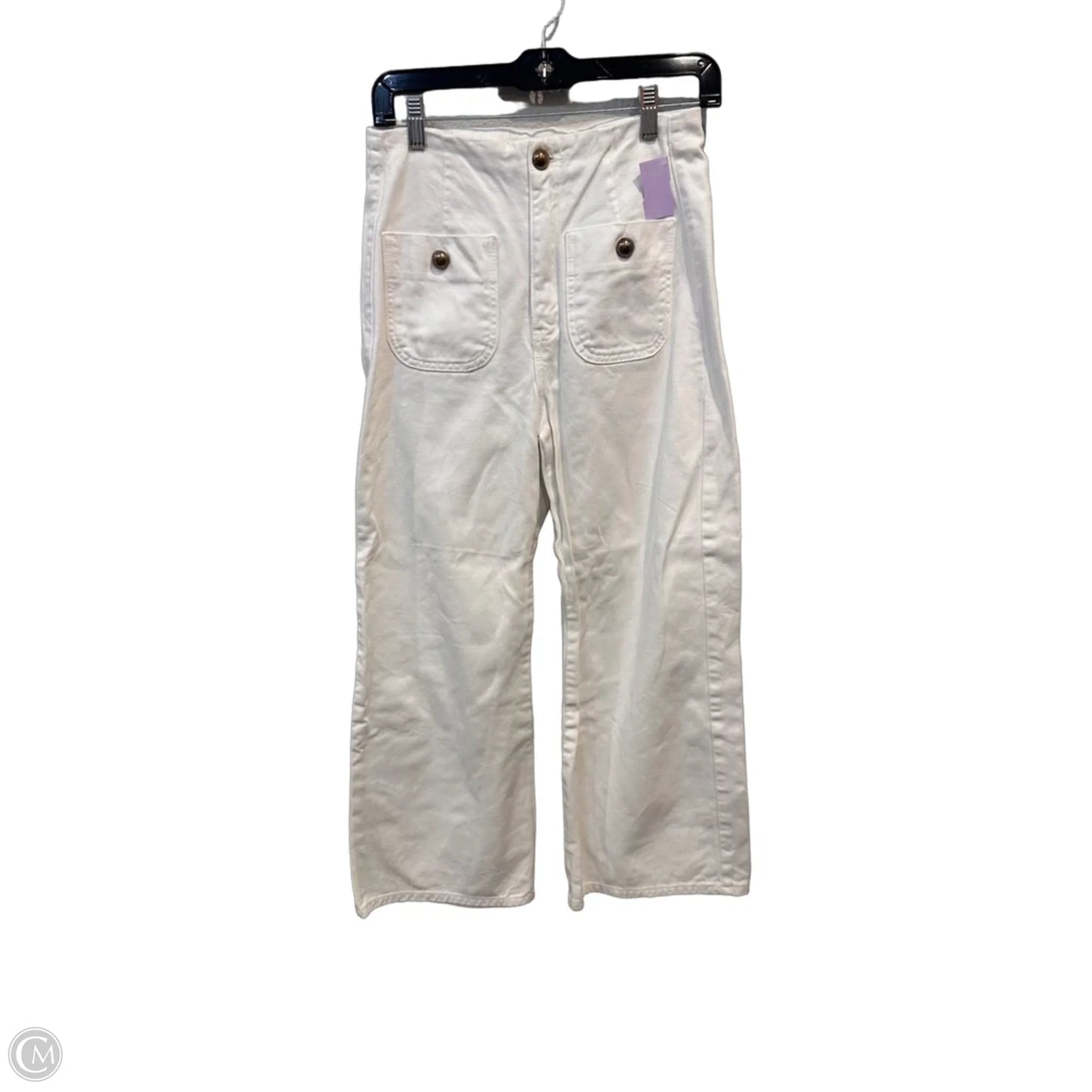 Jeans Wide Leg By Zara In White, Size: 4